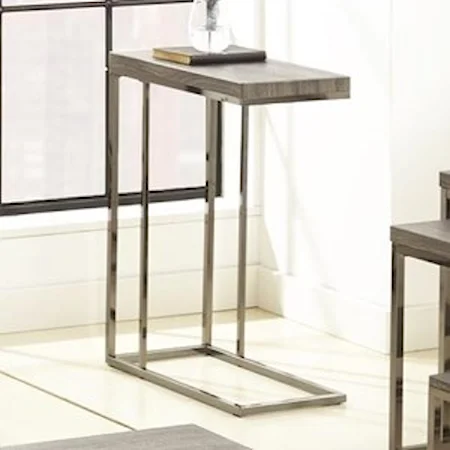 Chairside End Table with Metal Frame